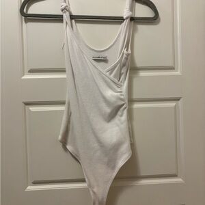Abercrombie & Fitch White Ribbed Bodysuit